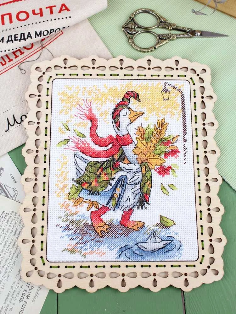 MP Studia Siuvinėjimo kryželiu rinkinys „Rudens pasivaikščiojimas“ 18x13 cm SM-795