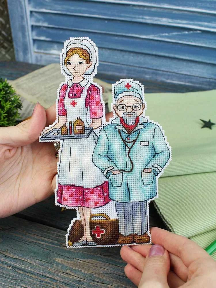 MP Studia Siuvinėjimo kryželiu rinkinys „Gydytojai“ 19x12 cm SR-1110
