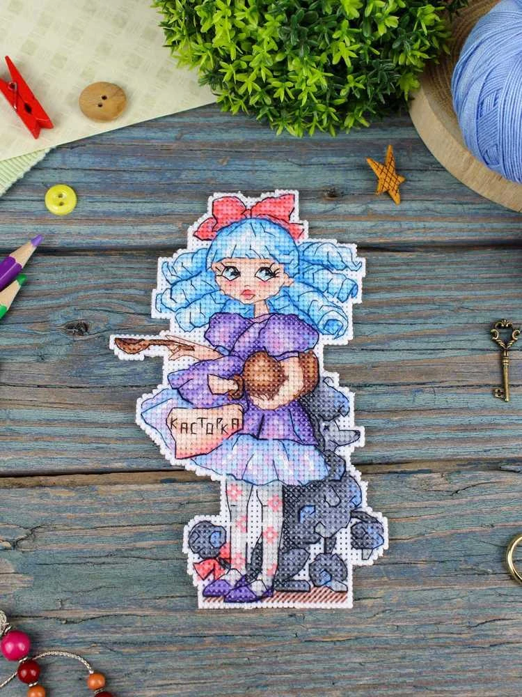 MP Studia Siuvinėjimo kryželiu rinkinys „Malvina“ – 16×10 cm, puiki dovana