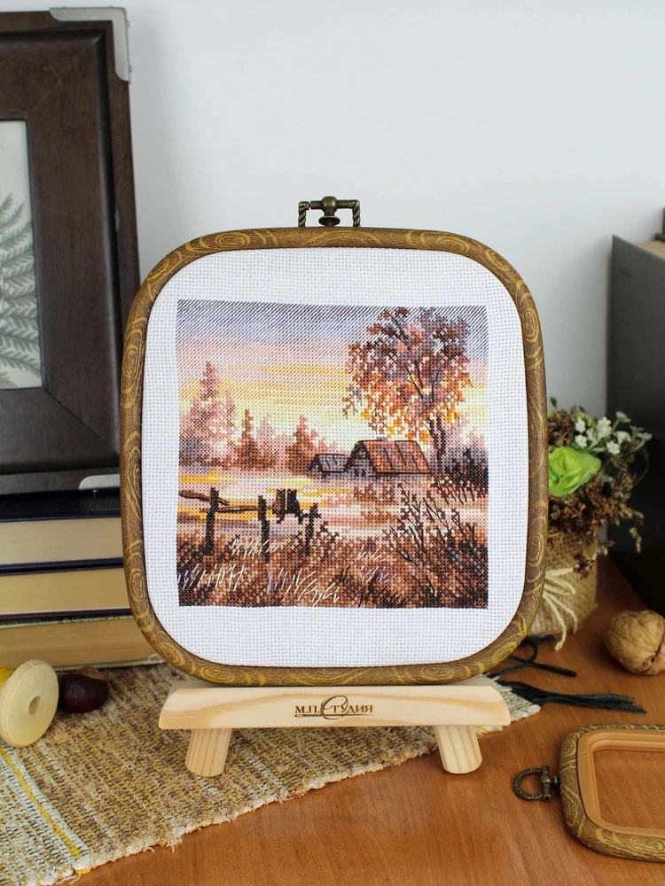 MP Studia Siuvinėjimo kryželiu rinkinys „Kaimo romantika“ 14×14 cm