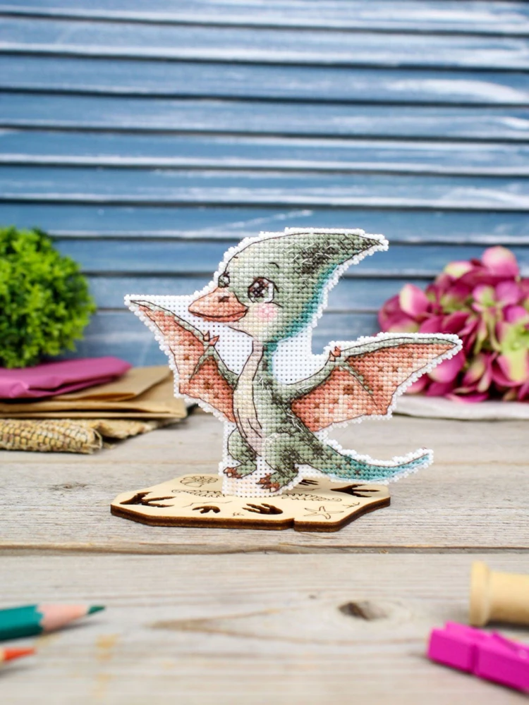 MP Studia Siuvinėjimo kryželiu rinkinys „Mažasis pterodaktilis“ 10x13 cm