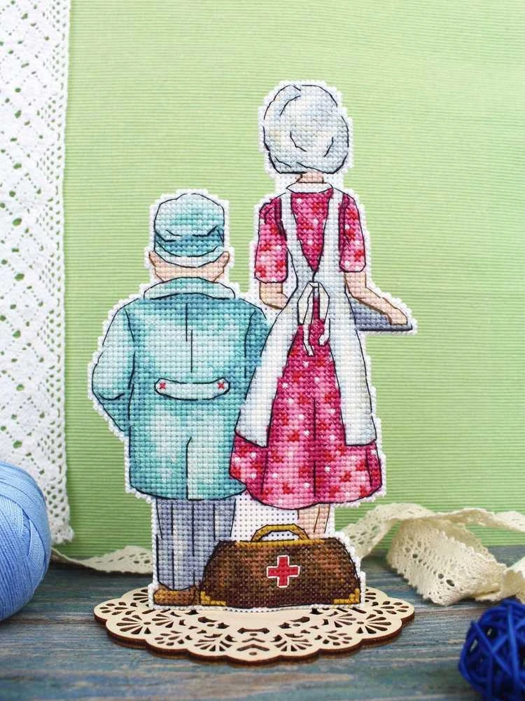 MP Studia Siuvinėjimo kryželiu rinkinys „Gydytojai“ 19x12 cm SR-1110