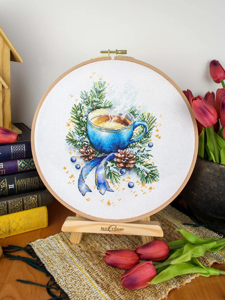 MP Studia Siuvinėjimo kryželiu rinkinys „Šildanti arbata“ 20×14 cm