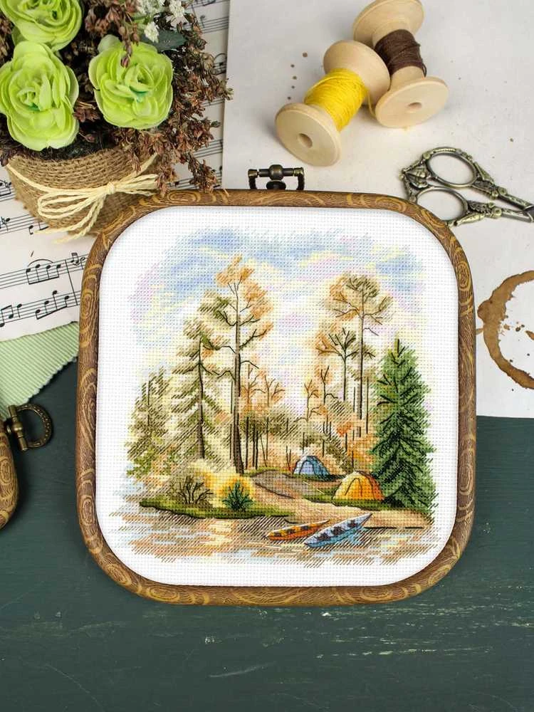 MP Studia Siuvinėjimo kryželiu rinkinys „Pušynas“ 15x16 cm SNV-954