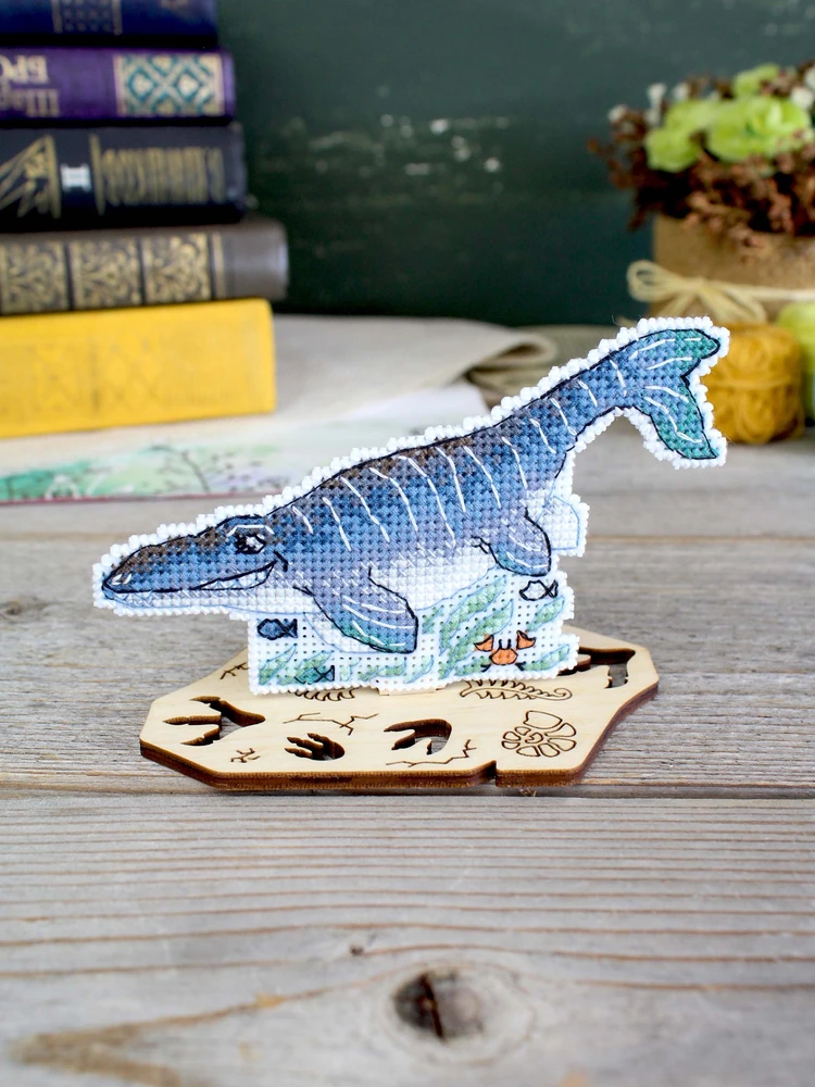 MP Studia Siuvinėjimo kryželiu rinkinys „Dinozaurai. Mozazauras“ 8x12 cm