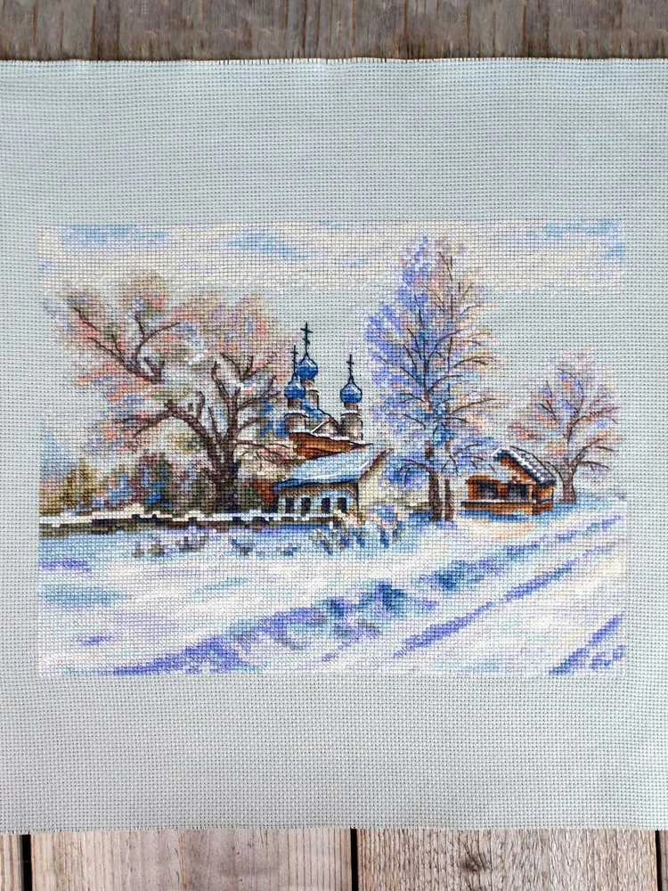 MP Studia Siuvinėjimo kryželiu rinkinys „Kaimo šventykla“, 22×27 cm