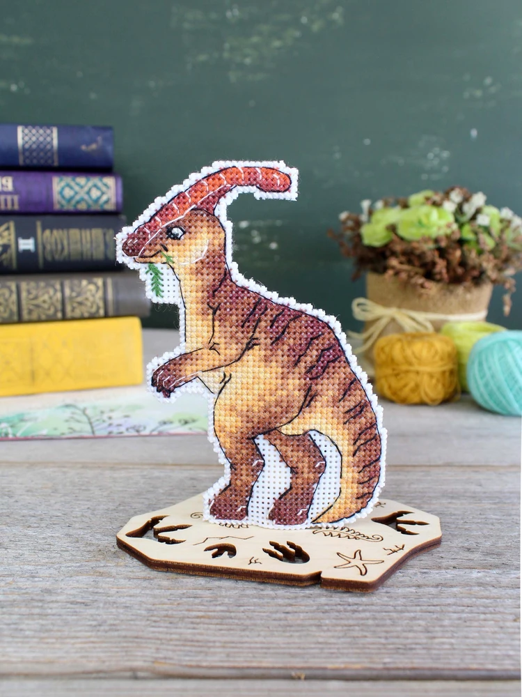 MP Studia Siuvinėjimo kryželiu rinkinys „Dinozaurai. Parazaurolofas“ 12x9 cm