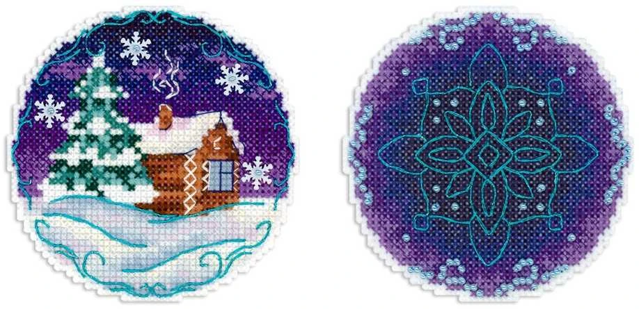 MP Studia Siuvinėjimo kryželiu rinkinys „Ramus vakaras“ 9×9 cm – jaukus motyvas