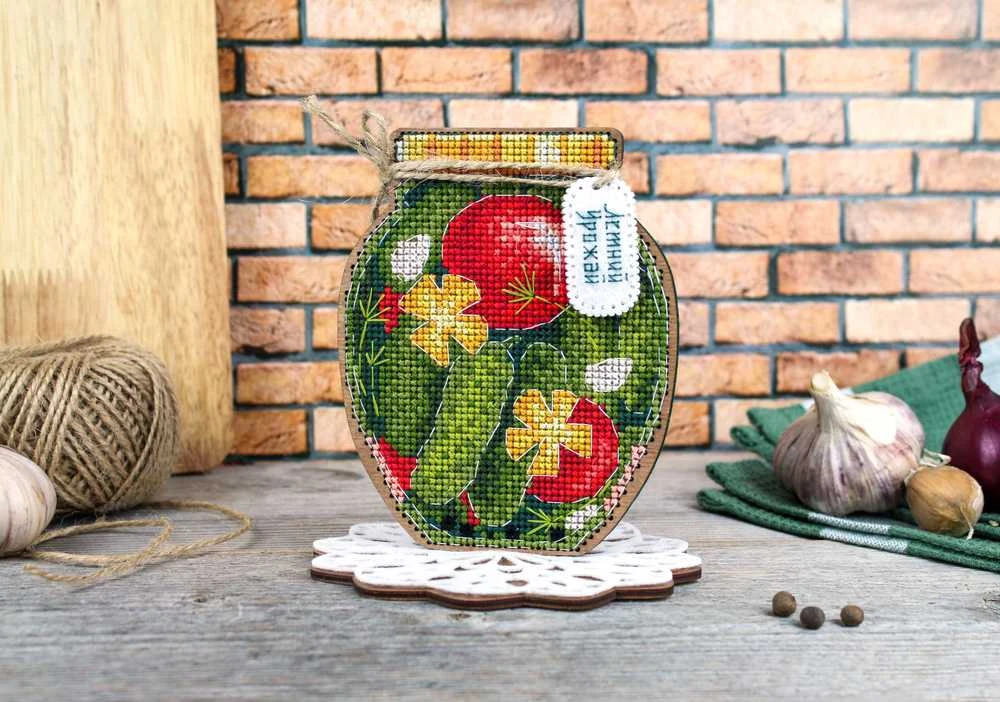 MP Studia Beldizart Kryželiu ant medinio pagrindo "Vasara derlius" 13*12*9 cm SO-116