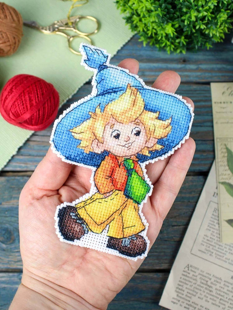 MP Studia Siuvinėjimo rinkinys kryželiu „Nežiniukas“ vaikams, 13×9 cm