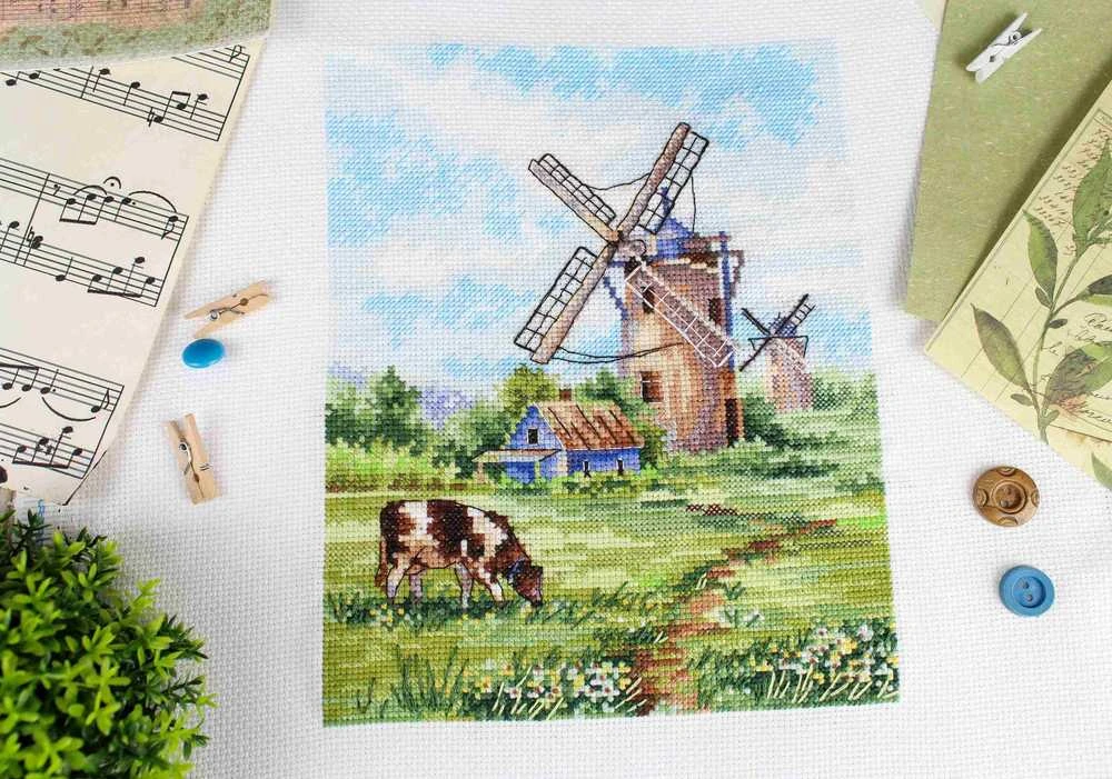 MP Studia Siuvinėjimo rinkinys kryželiu „Gimtoji žemė“, 20×16 cm, pradedantiesiems