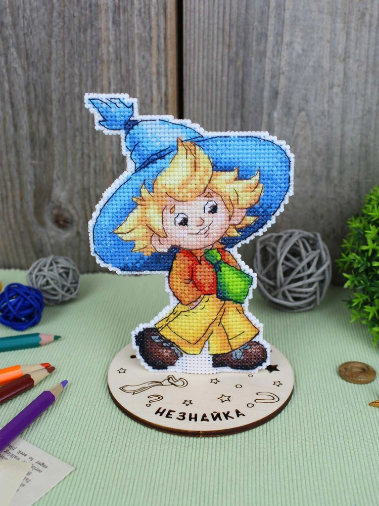 MP Studia Siuvinėjimo rinkinys kryželiu „Nežiniukas“ vaikams, 13×9 cm
