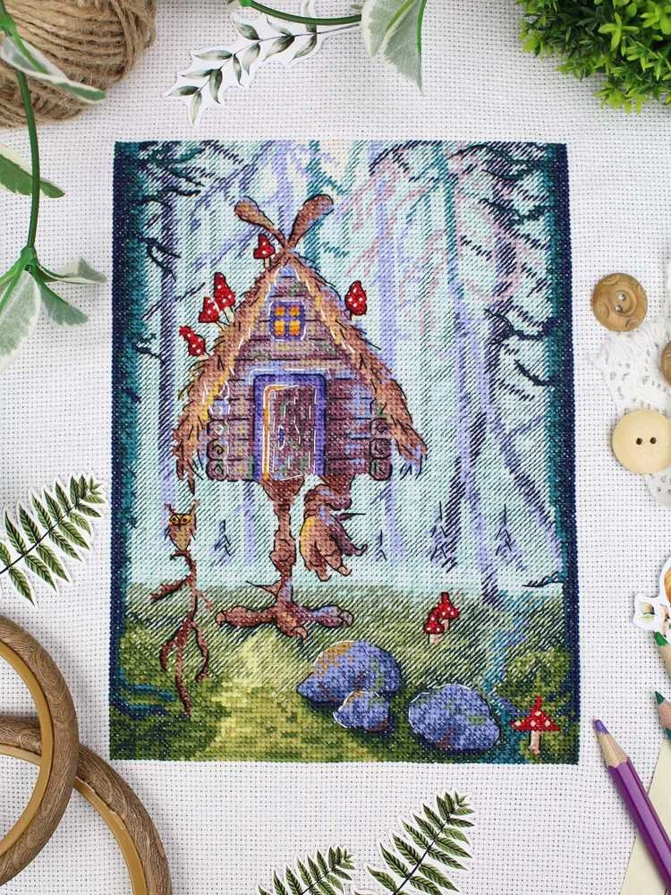 MP Studia Siuvinėjimo rinkinys kryželiu „Neįprasta trobelė“ 20x15 cm SNV-927