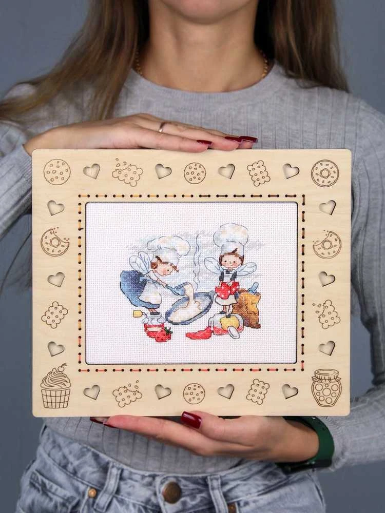 MP Studia Siuvinėjimo rinkinys kryželiu „Pirmas blynas“ 10x12 cm