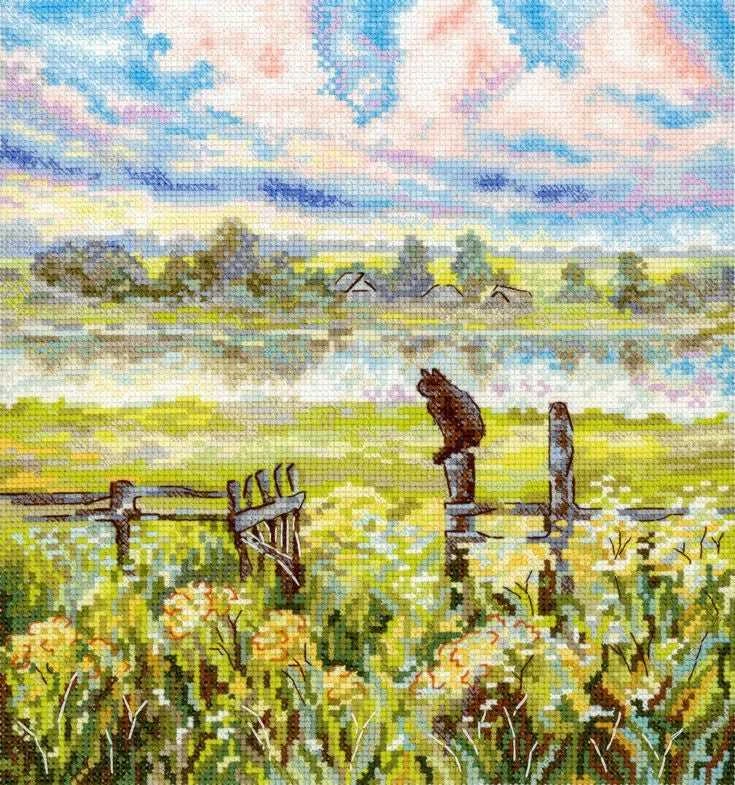 MP Studia Siuvinėjimo rinkinys kryželiu „Vasariška pastoralė“ 22x20 cm