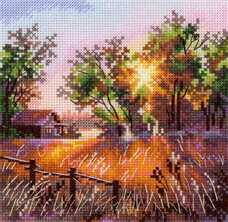 MP Studia Siuvinėjimo rinkinys kryželiu „Gamtos harmonija“ 14x14 cm, miško peizažas
