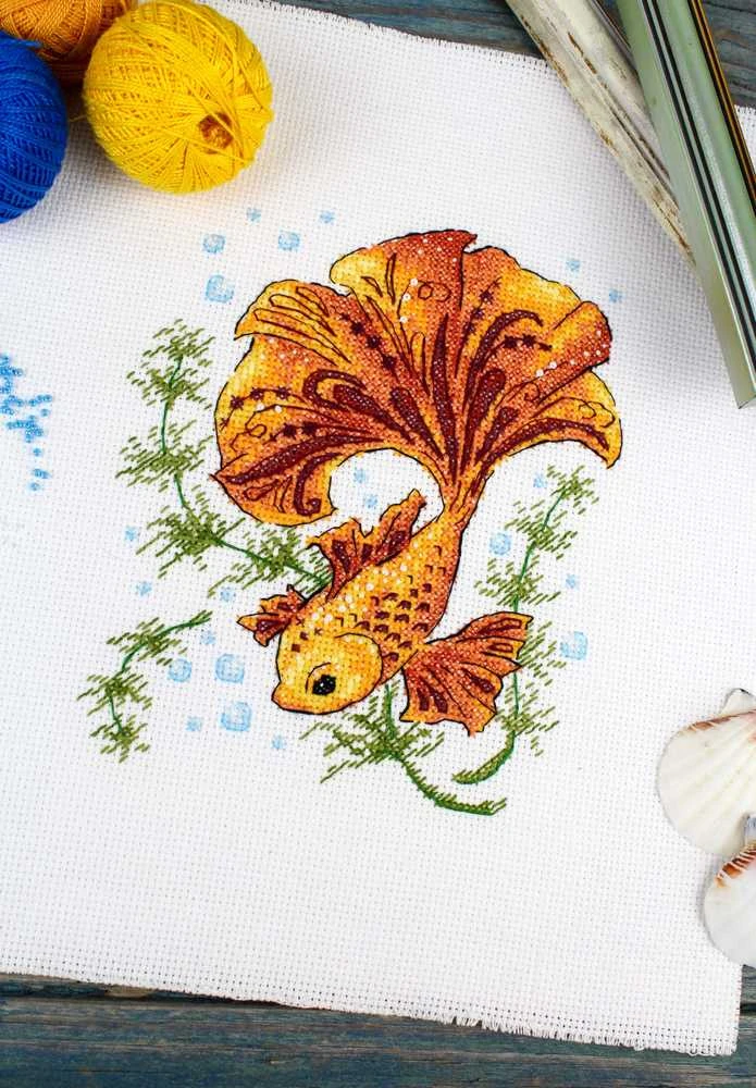 MP Studia Beldizart Kryželiu siuvinėjimo rinkinys "Magija žuvis" 17x15 cm SM-785