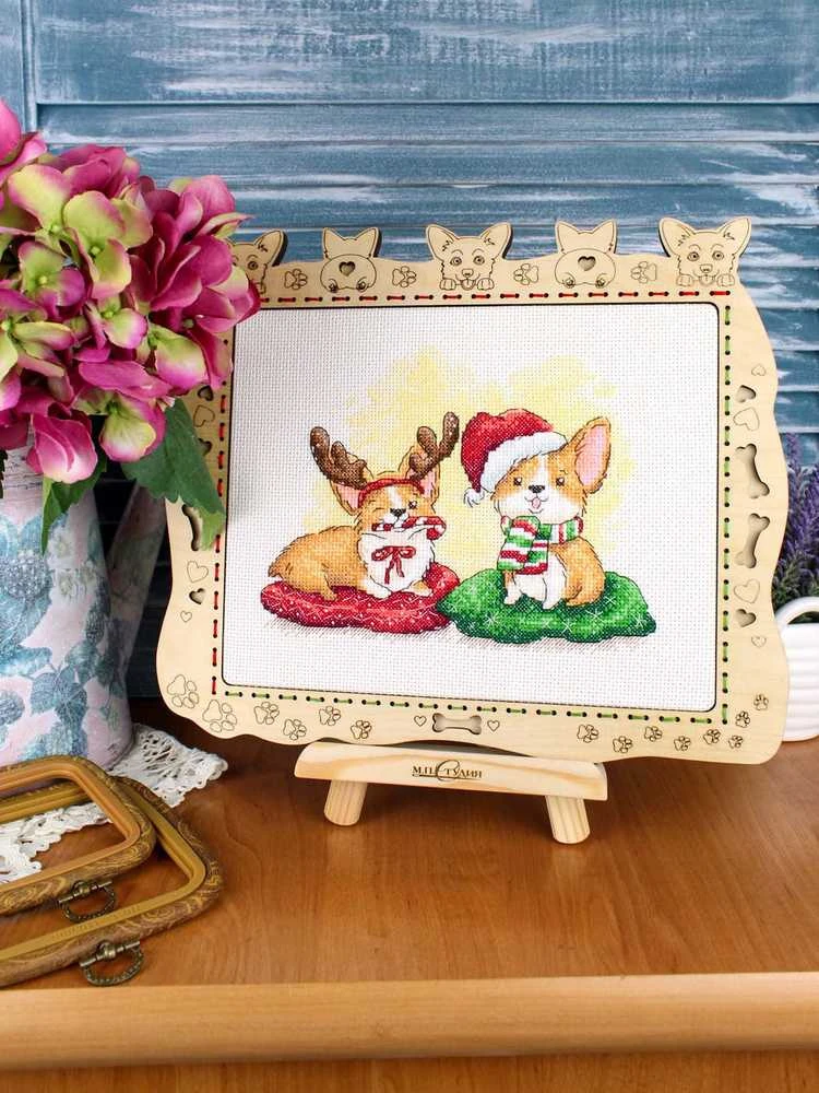 MP Studia Šventiškas kryželių siuvinėjimo rinkinys „Naujųjų šventė“, 15×19 cm