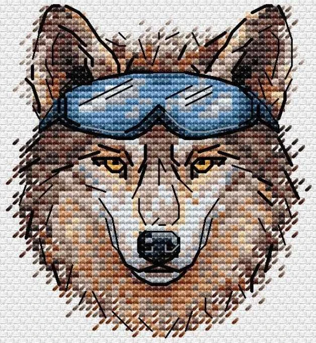 MP Studia Beldizart Vandenyje tirpus drobės kryželio siuvinėjimo rinkinys "Brutal Wolf" SV-817
