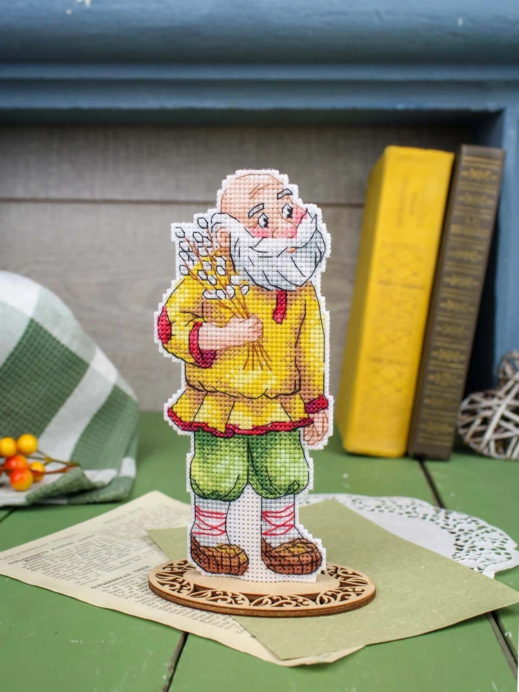 MP Studia Velykinis kryželiu siuvinėjimo rinkinys „Senelis su verba“ 16×7 cm