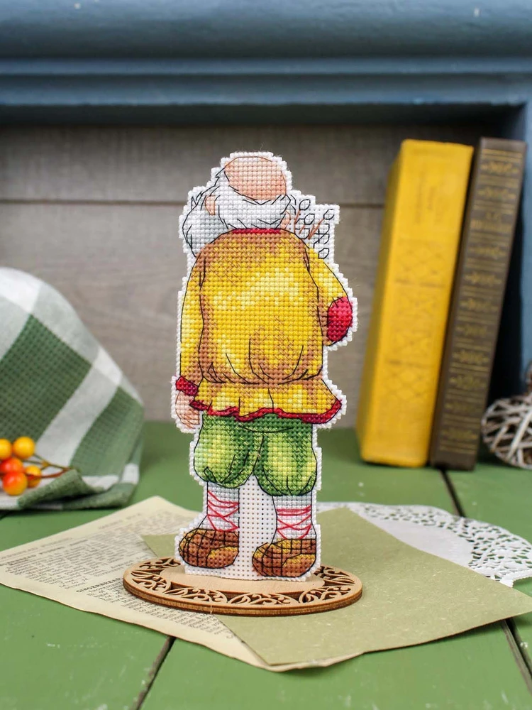 MP Studia Velykinis kryželiu siuvinėjimo rinkinys „Senelis su verba“ 16×7 cm