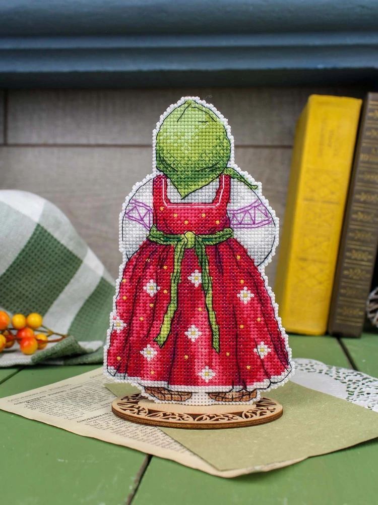 MP Studia Velykinis siuvinėjimo rinkinys „Močiutė su pyragu“ 16×10 cm