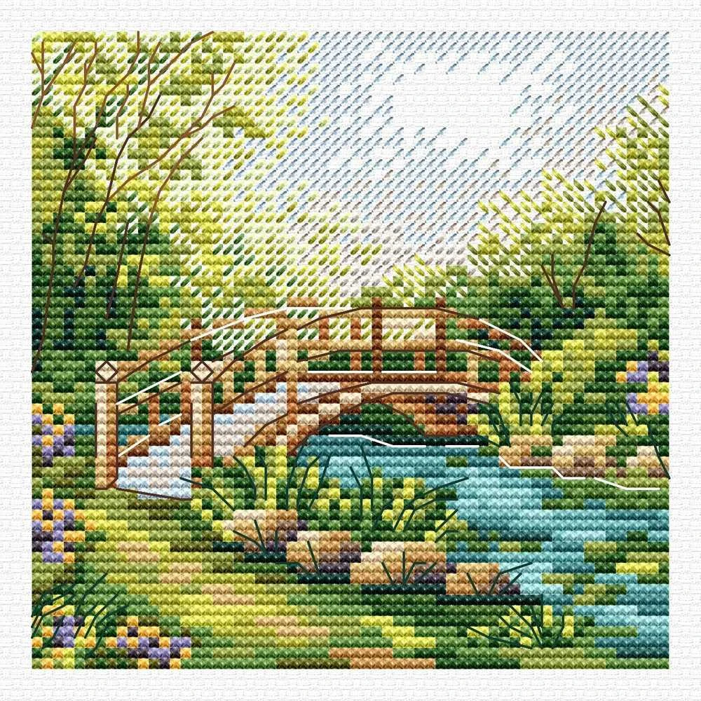 MP Studia Žavingas siuvinėjimo kryželiu rinkinys „Vasariškos spalvos“ 11x11 cm dovanai