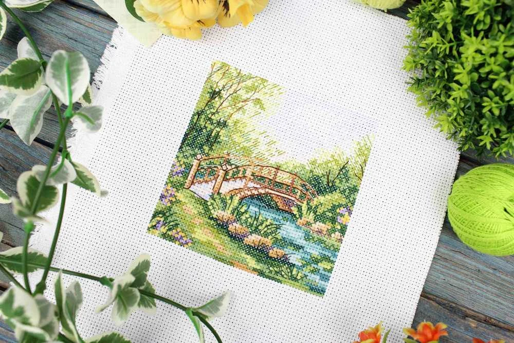 MP Studia Žavingas siuvinėjimo kryželiu rinkinys „Vasariškos spalvos“ 11x11 cm dovanai