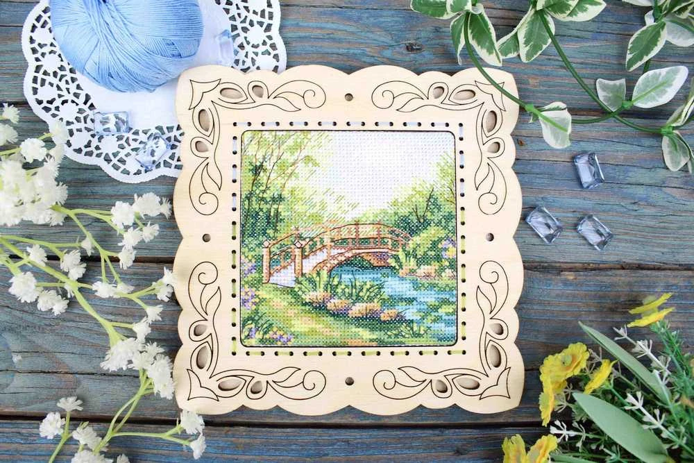 MP Studia Žavingas siuvinėjimo kryželiu rinkinys „Vasariškos spalvos“ 11x11 cm dovanai