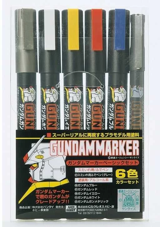 Mr Hobby Mr.Hobby Gundam Marker Basic 6 spalvų markerių komplektas GMS-105