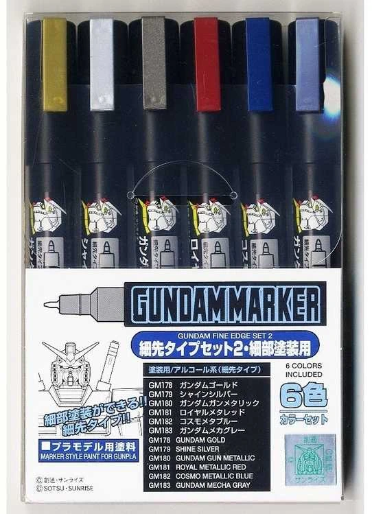 Mr Hobby Mr.Hobby Gundam Marker Fine Edge žymeklių rinkinys 2 vnt., GMS-126
