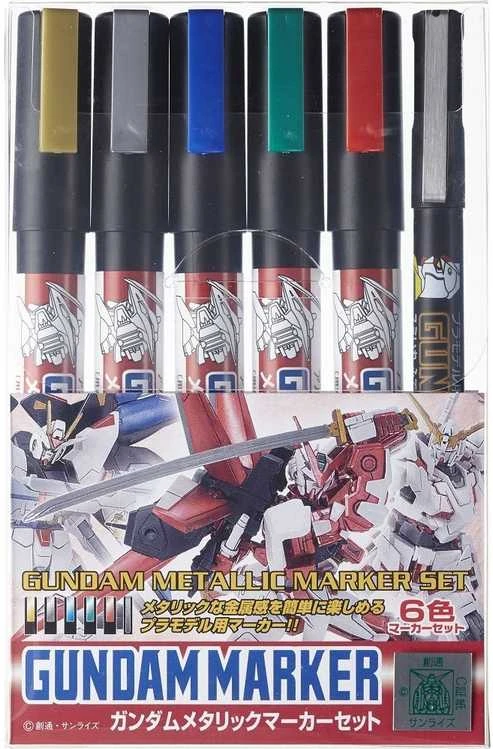 Mr Hobby Mr.Hobby Gundam Metallic Marker metalinių žymeklių rinkinys GMS-121