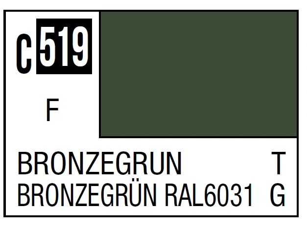 Mr Hobby Mr.Hobby Mr.Color C-519 Bronzegrün nitro dažai modeliams, 10 ml