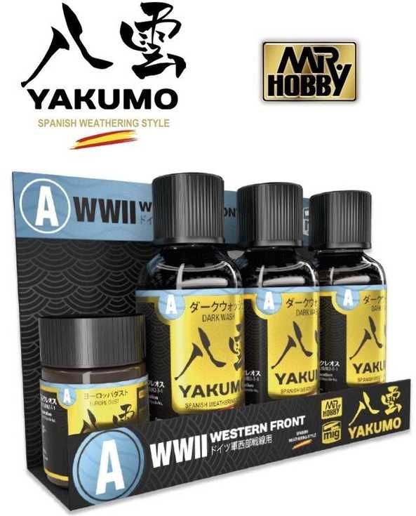 Mr Hobby Mr.Hobby Yakumo WWII Vakarų fronto sendinimo rinkinys WY-01, emaliai