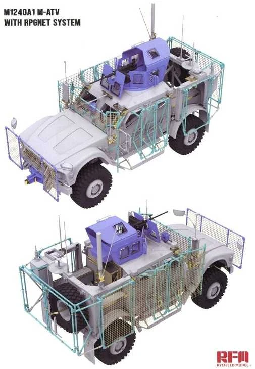 MRAP M1240A1 Oshkosh M-ATV su RPGNET, 1/35 plastikinis modelis (RFM-5145)
