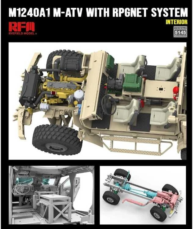 MRAP M1240A1 Oshkosh M-ATV su RPGNET, 1/35 plastikinis modelis (RFM-5145)