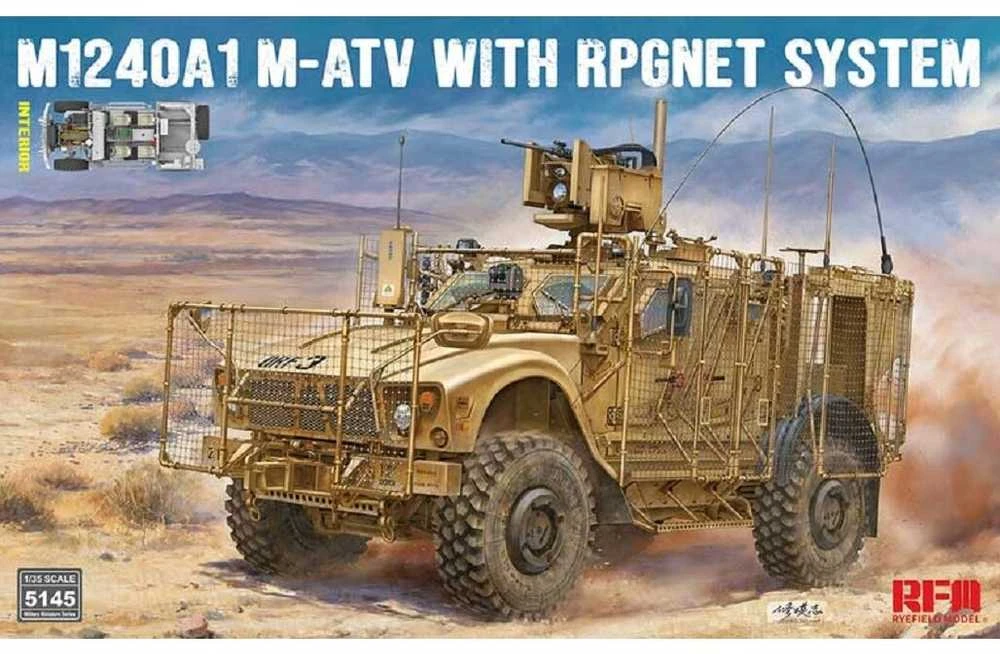 MRAP M1240A1 Oshkosh M-ATV su RPGNET, 1/35 plastikinis modelis (RFM-5145)