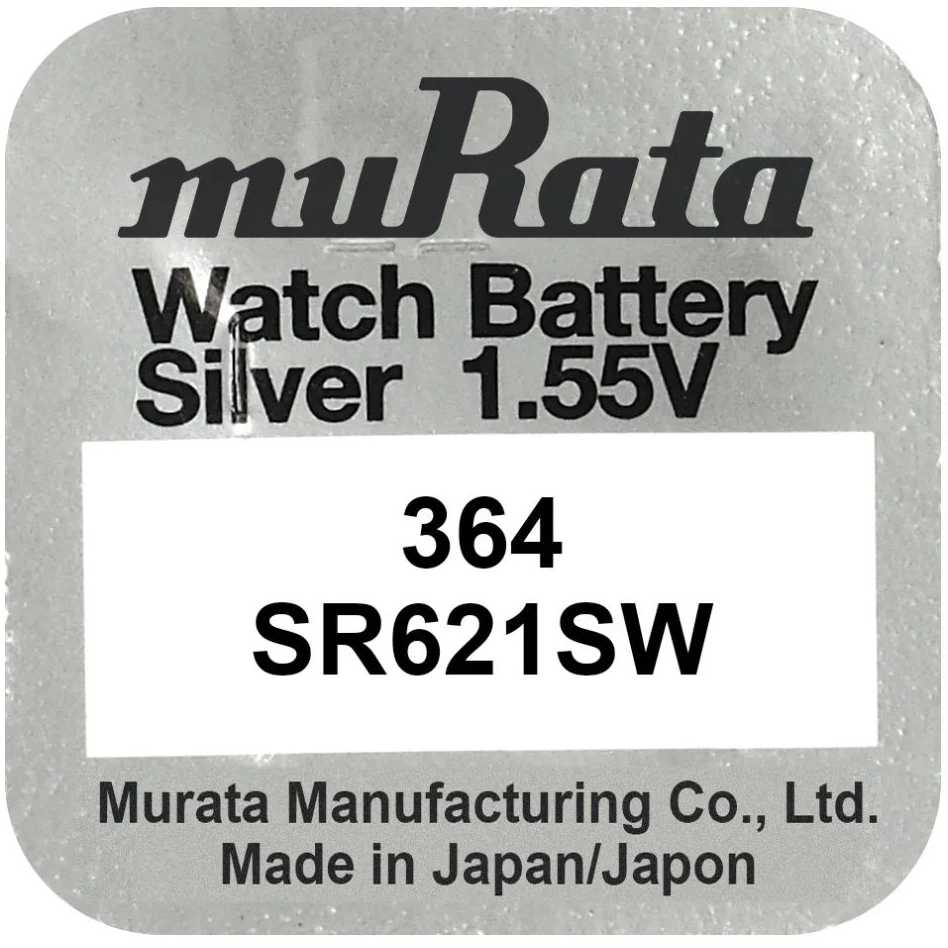 Murata 364 SR621SW sidabro oksido laikrodžių baterijos, 10 vnt.