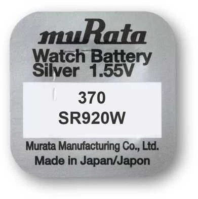 Murata 370 SR920W sidabro oksido baterijos laikrodžiams, 10 vnt.
