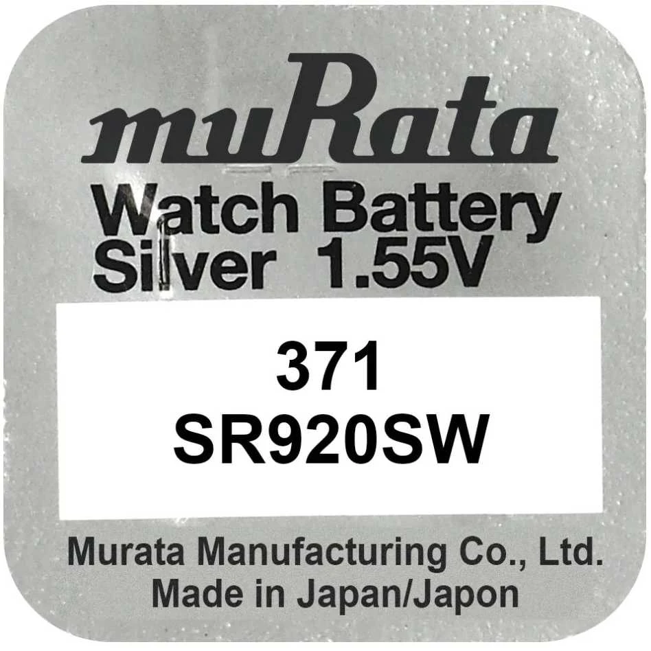 Murata 371 SR920SW sidabro oksido laikrodžio baterijos 10 vnt.