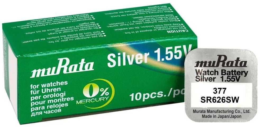 Murata Manufacturing Co Baterija – Murata SR626SW Sidabro Oksido Laikrodžio Baterija, 1 vnt.