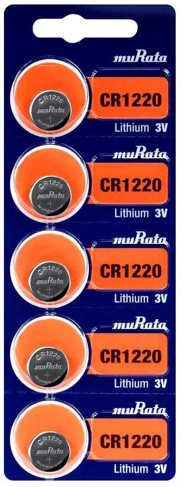 Murata Manufacturing Co Baterija - Murata CR1220 3V Ličio Baterija 5 vnt.