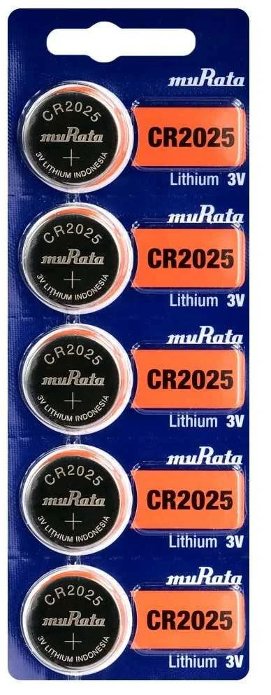 Baterija - Murata CR2025 Ličio 3V 20mm Skersmuo 2.5mm Storis 5 Pak.