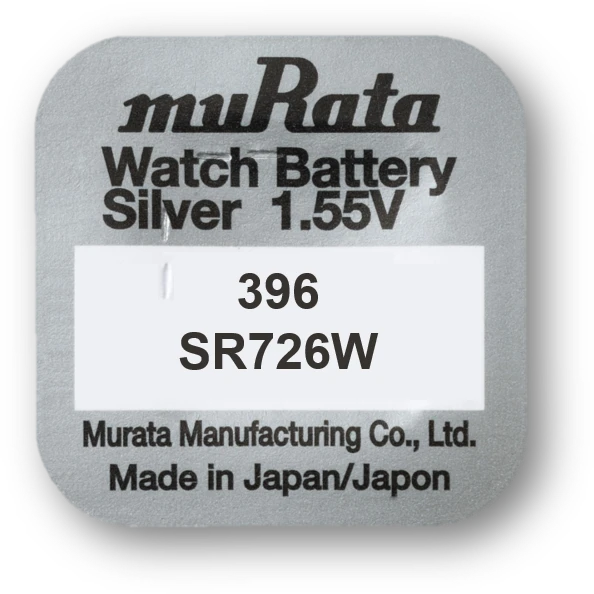 Murata sidabro oksido baterijos 396 SR726W laikrodžiams 10 vnt.