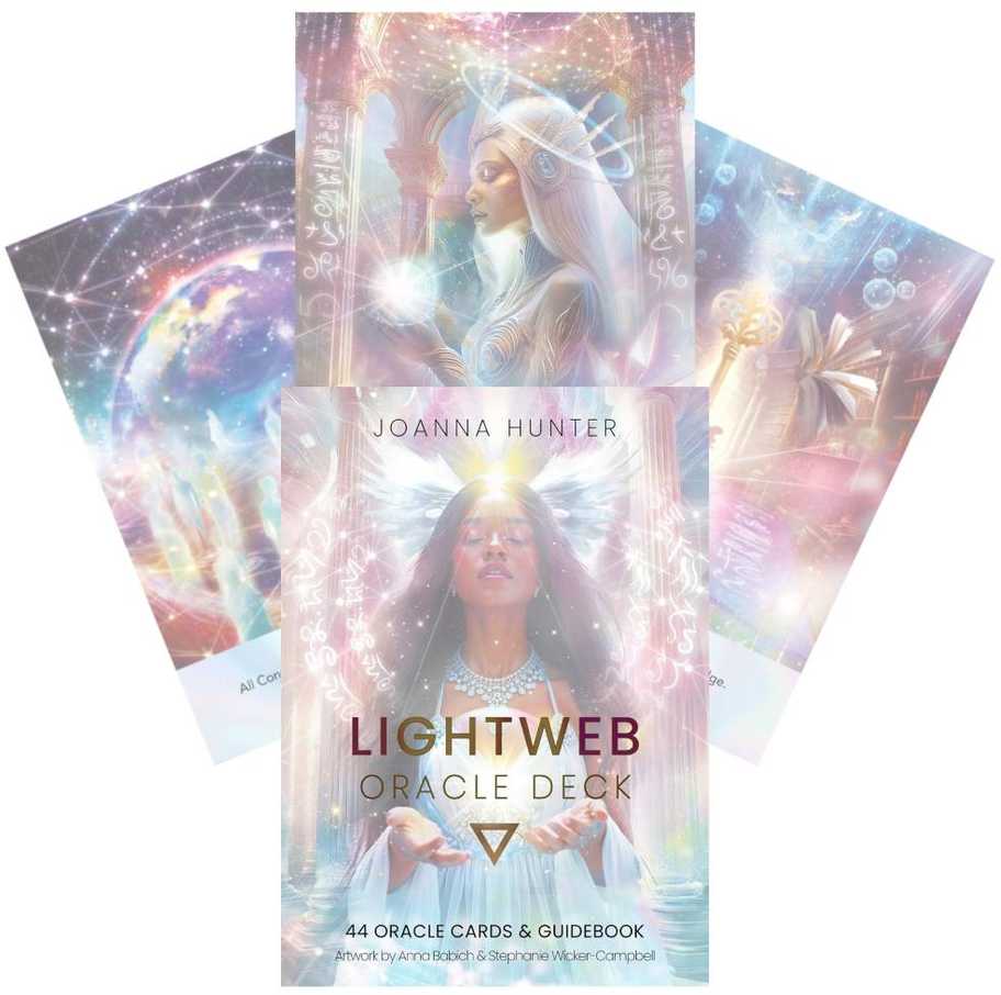 KNYGA Muse Oracle Press LightWeb orakulo kortos – kosminė dvasinė kelionė, 44 kortos