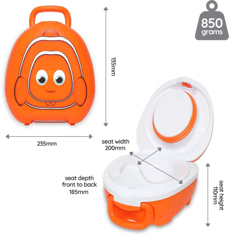 Mokomasis nešiojamas naktipuodis My Carry Potty, žuvelė, oranžinės spalvos