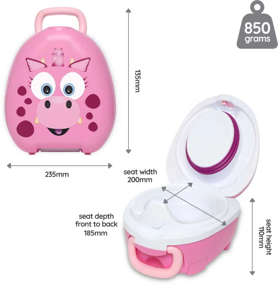 My Carry Potty Mokomasis nešiojamas naktipuodis, Rožinis drakonas