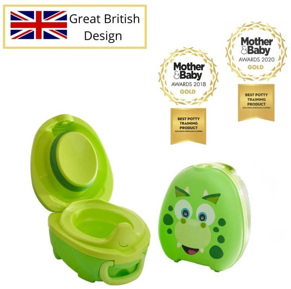 Mokomasis nešiojamas naktipuodis My Carry Potty, dinozauras, žalios spalvos
