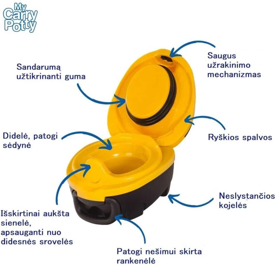 Mokomasis nešiojamas naktipuodis My Carry Potty, bitutė, geltonos ir juodos spalvos