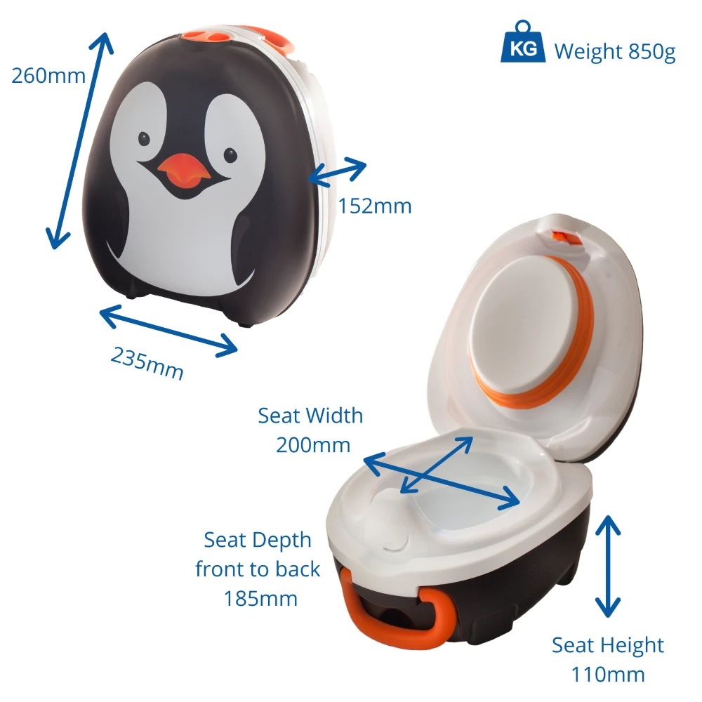 Mokomasis nešiojamas naktipuodis My Carry Potty, pingvinas, juodos ir baltos spalvos